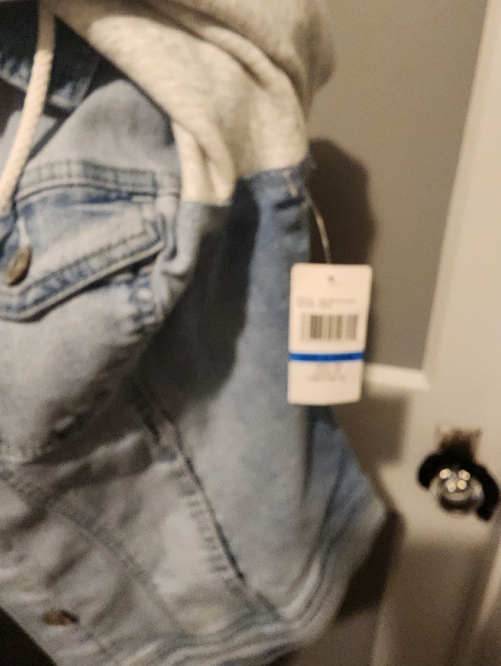 WallFlower XL Denim Jacket W/ Hoodie Sleeves - Picture 3 of 4